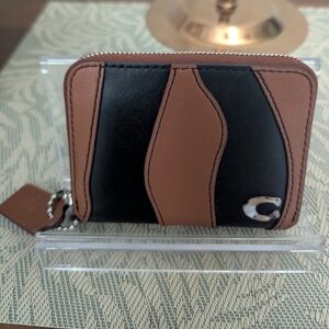 Coachtopia Zip Around Wallet in Wavy Stripe Upcrafted Leather
